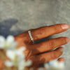 Adjustable Silver Ring with Hand-Painted Enamel Daisy